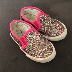 Cat & Jack Toddler size 5 Slip On Glitter Shoes